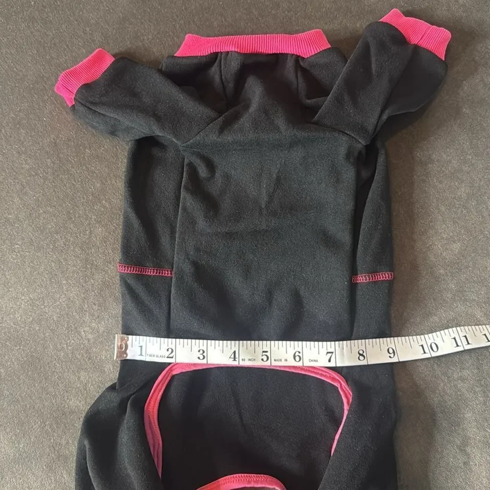 Dog One Piece Jumpsuit Pajamas Black and Pink Size XL for Small Dogs NEW